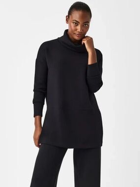 SPANX AirEssentials Tunic Sweatshirt XL Black Oversized Soft Lounge Pullover